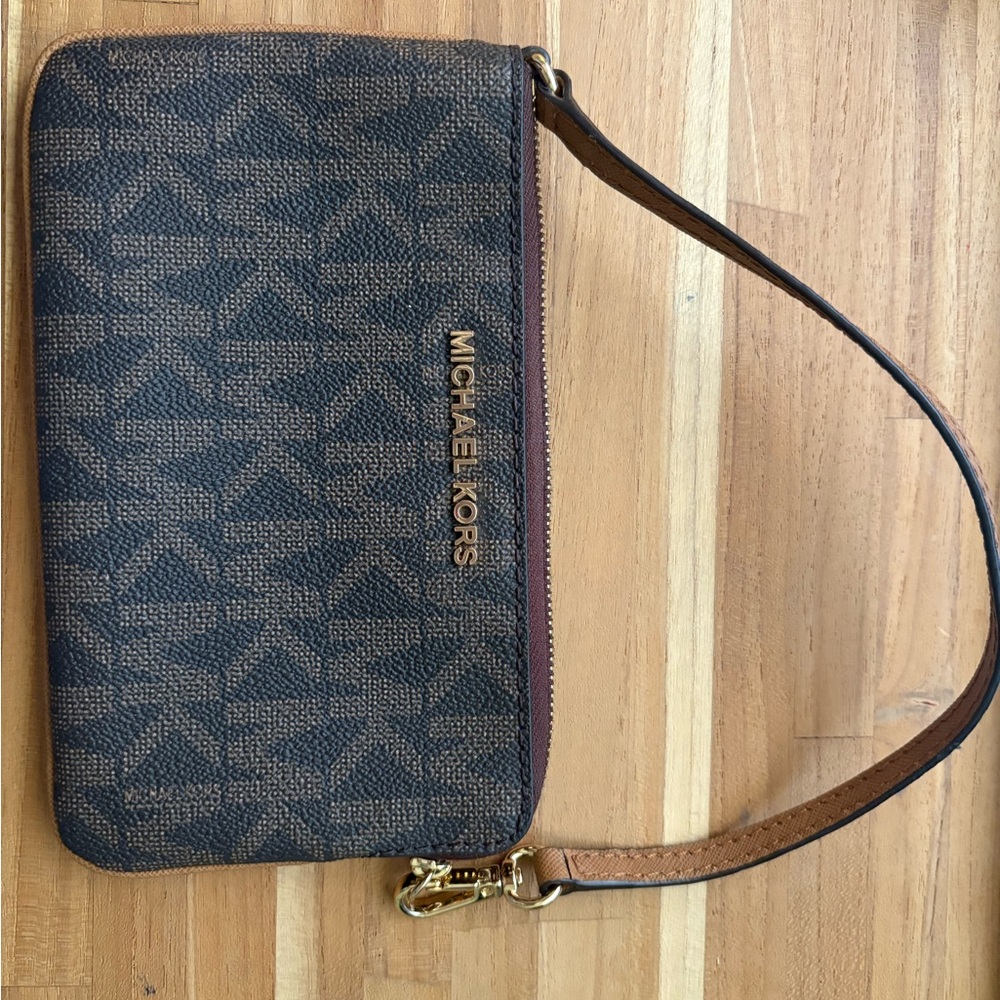 Michael Kors Brown Wristlet Bag